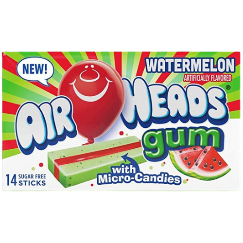 Airheads Watermelon Chewing Gum 12X34G (1.185Oz)