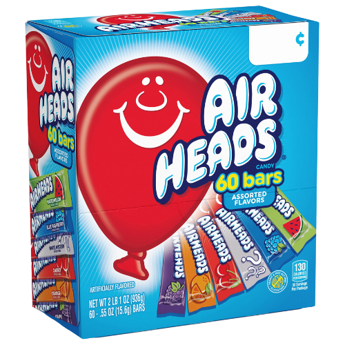 Airheads Gravity Display Assorted 60X16G (0.55Oz)