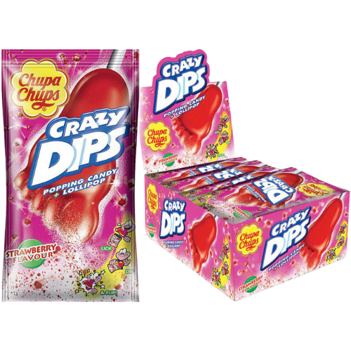 Chupa Chups Crazy Dips Strawberry Erdbeer 24X14G