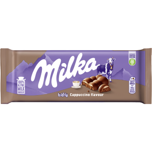 Milka Bubbly Cappuccino Chocolate Bar 12x97g – Candy Cargo