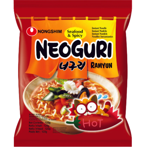 Nongshim Neoguri Seafood Spicy Ramyun Noodles (Pack) 20X120G