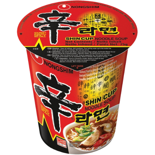 Nongshim Red Super Spicy Noodles (Cup) 12X68G