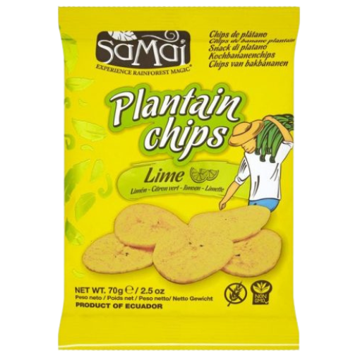 Samai Plantain Chips Lime 6X75G