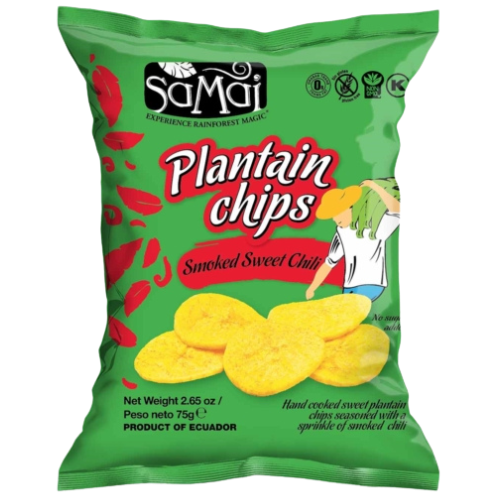 Samai Plantain Chips Smoked Sweet Chilli 6X75G