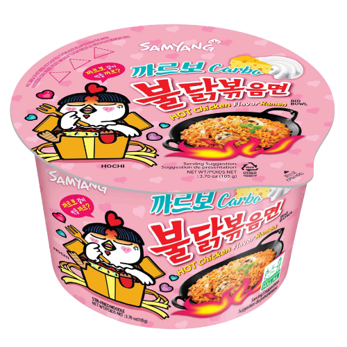 Samyang Buldak Carbonara Hot Chicken Ramen Big Bowl 16x105g – Candy Cargo