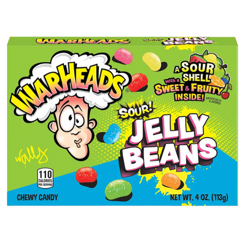 Warheads Theatre Box Jelly Beans 12X113G (4Oz)