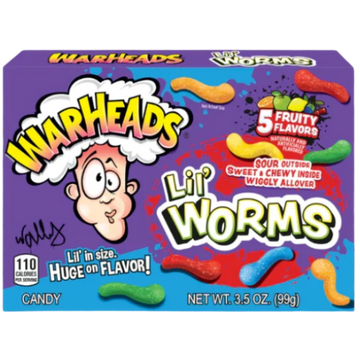 Warheads Theatre Box Lil Worms 12X99G (4Oz)