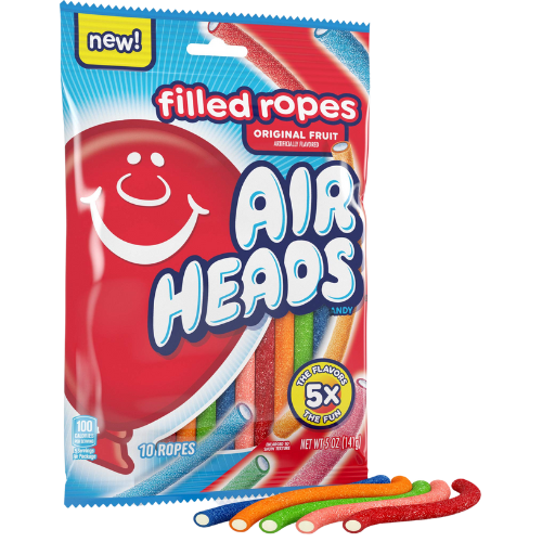 Airheads Filled Ropes (Peg Bag) Original Fruits 10X140G