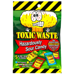 Toxic Waste Hazardously Sour Candy Bags 12X57G