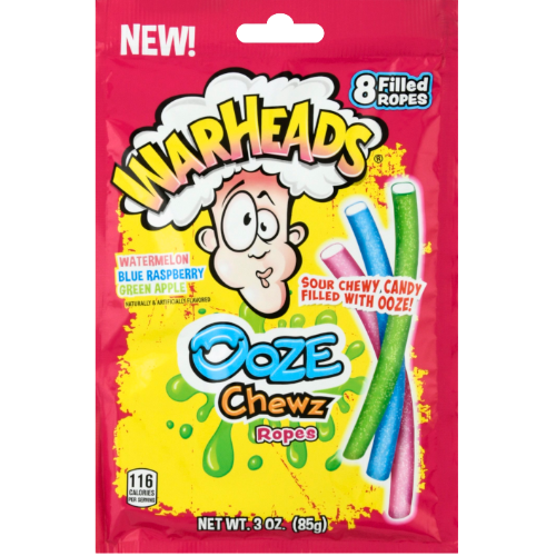 Warheads Ooze Chews Ropes 12X85G(3Oz)